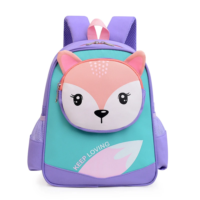 Mochila lila con verde