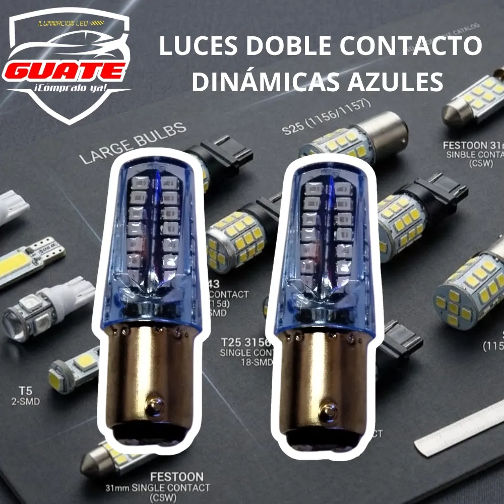 LUCES DOBLE CONTACTO AZULES 