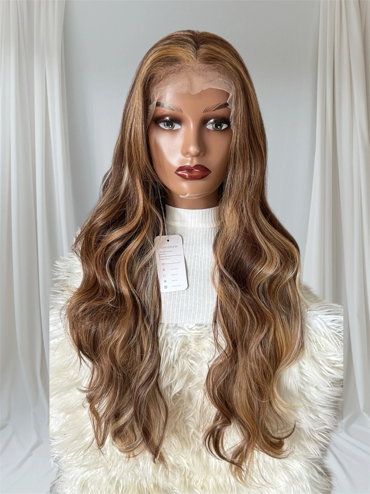 Peluca semi natural de 30" pulgadas, frontal lace 13x6 3