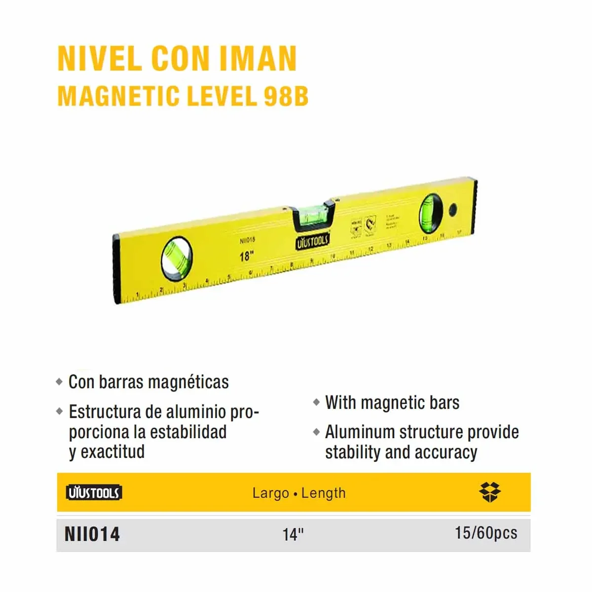 NIVEL CON IMAN UYUST 14" 250 mm