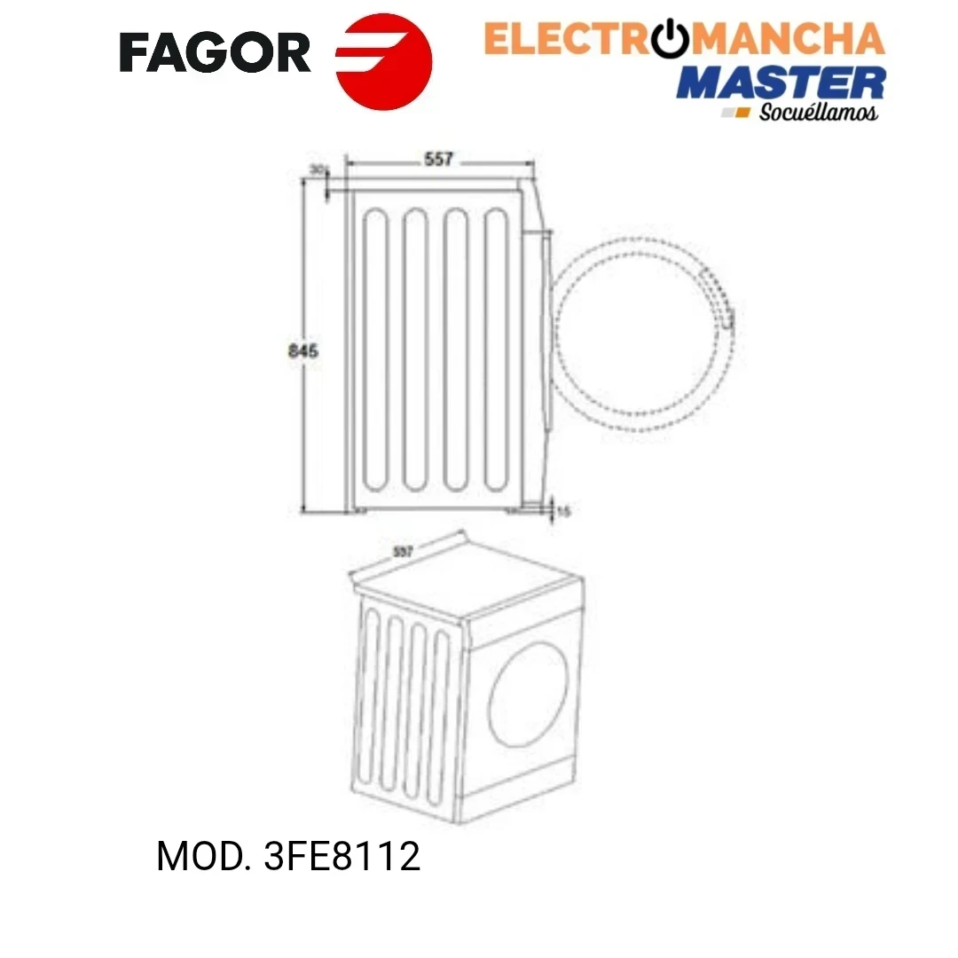 LAVADORA FAGOR 3FE8112 DE 8 KG. 1200RPM D 2