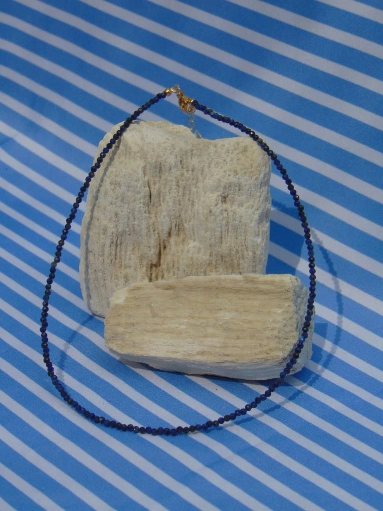 CHOKER ACERO DOR CUARZO MINI LAPISLAZULI 2