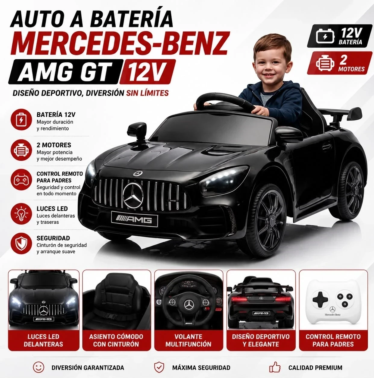 AUTO A BATERÍA MERCEDES BENZ AMG GT 12v* 2