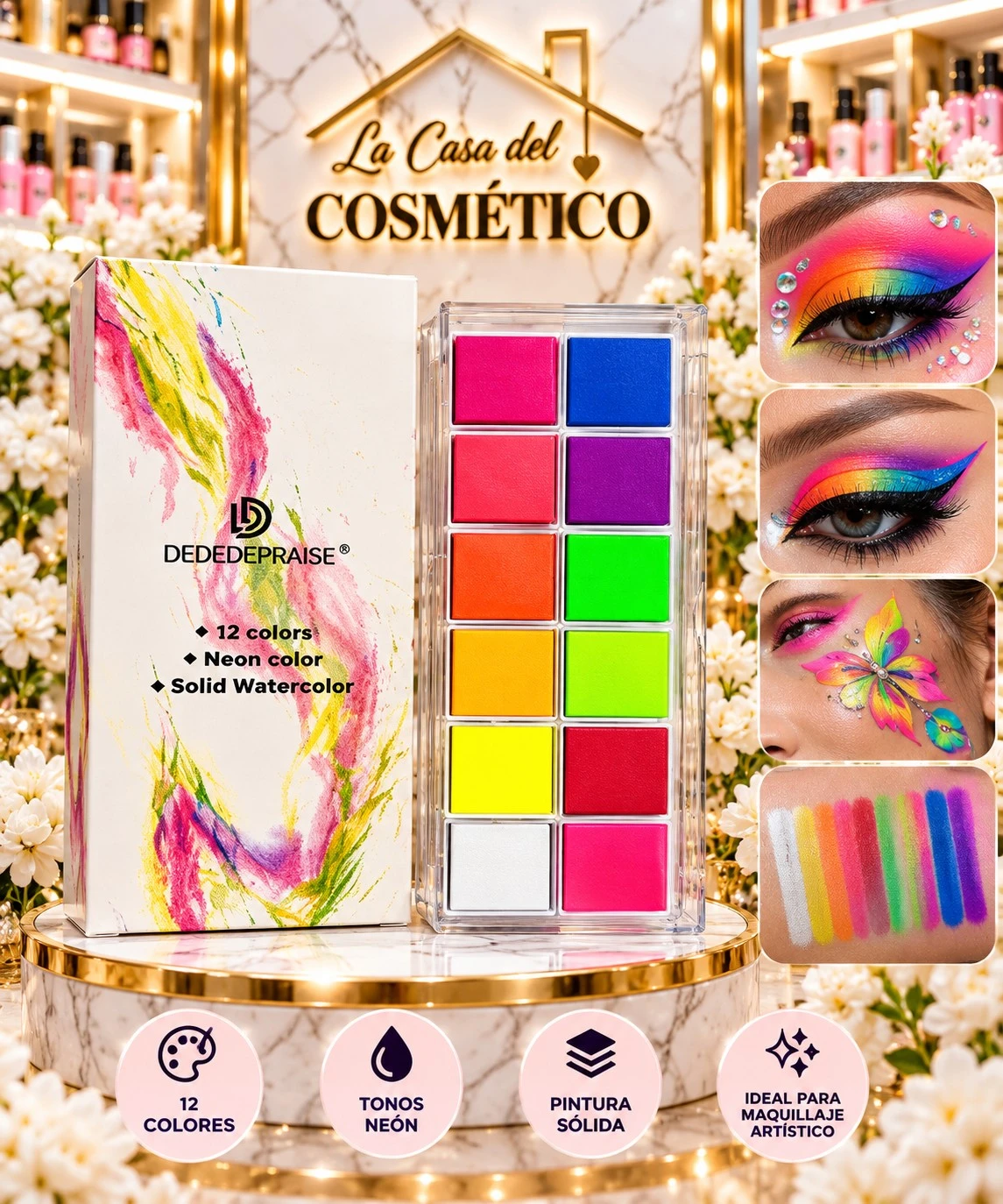lumera paleta de maquillaje artistico de 12 colores 