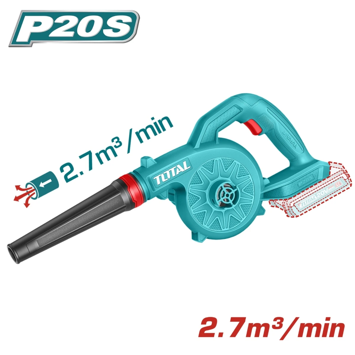 TABLI20781 Sopladora 20v con 1 batería 2,0 ah y cargador total 