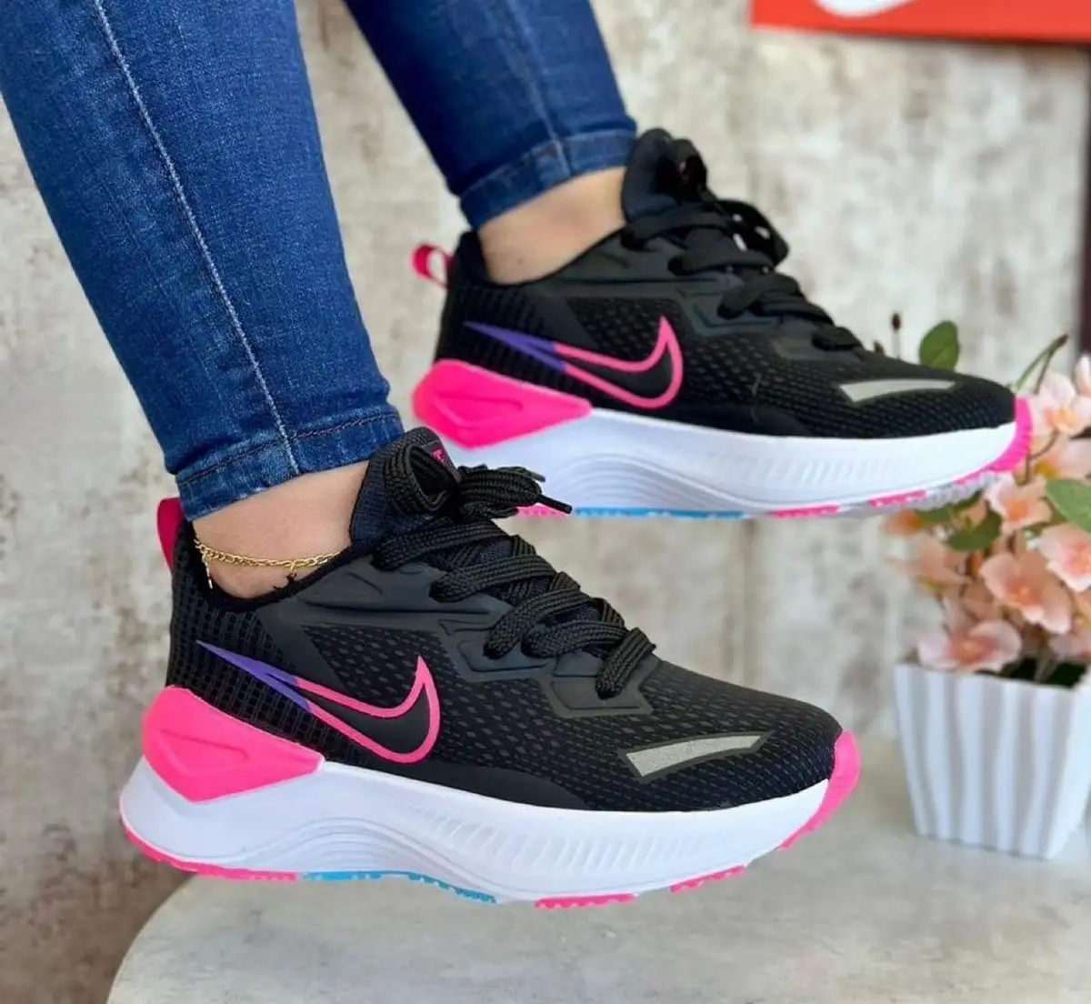 Tenis Nike Zoom X negro Rosa Dama  2