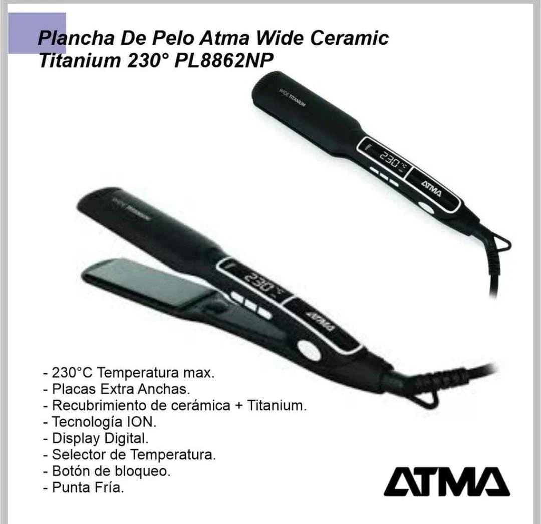 PLANCHITA DE PELO ATMA WIDE CERAMIC TITANIUM