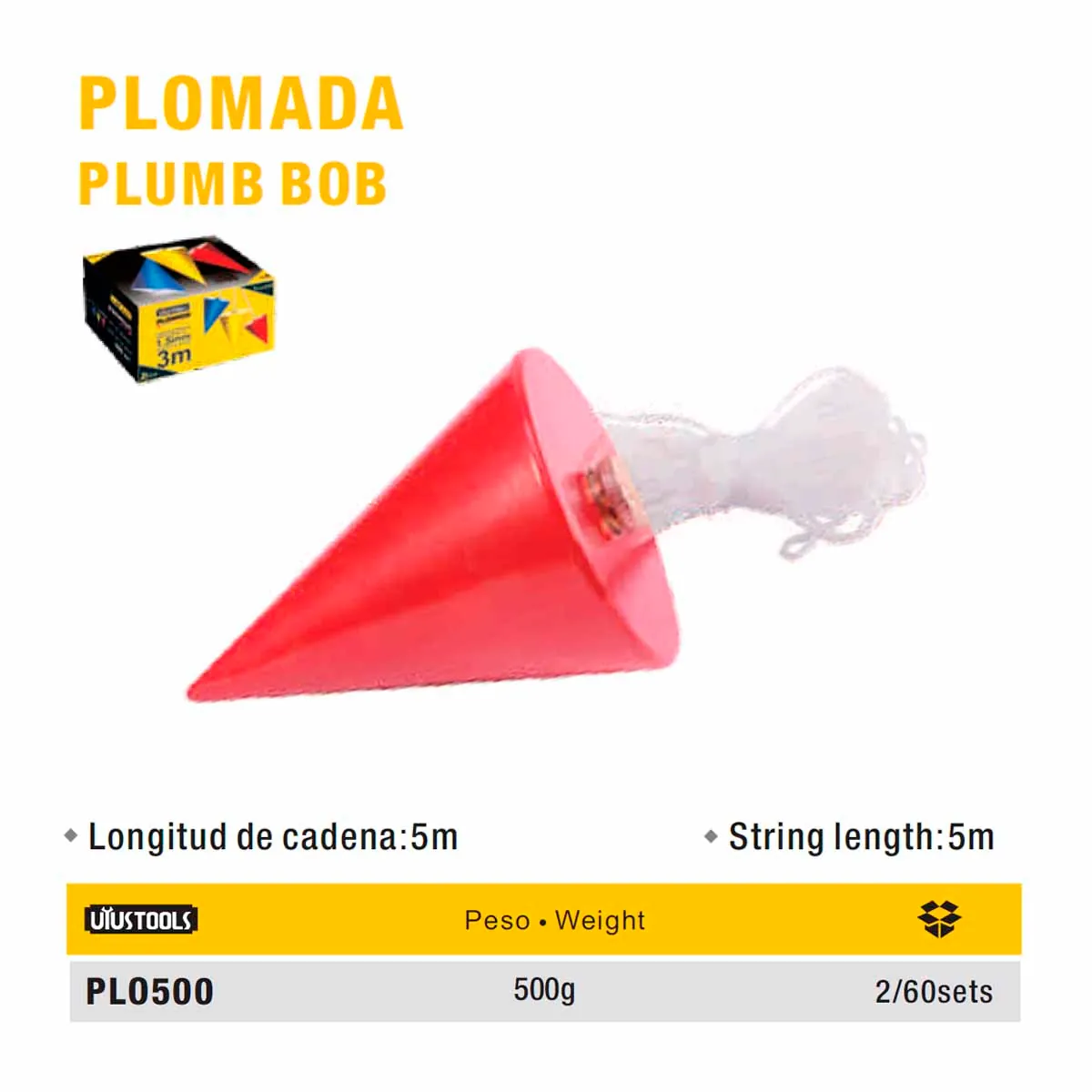 PLOMADA UYUST 500 GR (2pz/paq) 3 M.