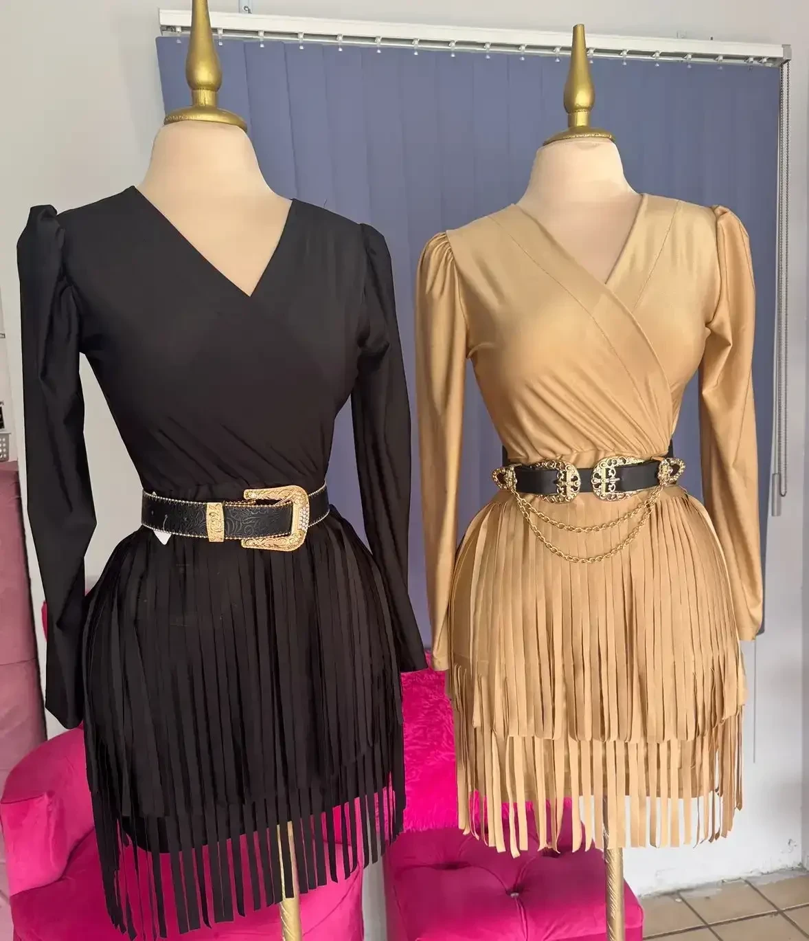 Vestido Satin Vaquero Manga Larga 