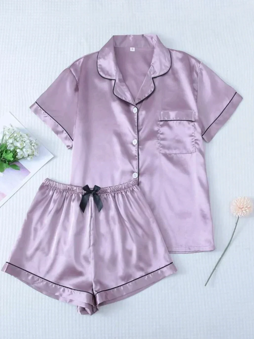 Pijama satén lila, talla S