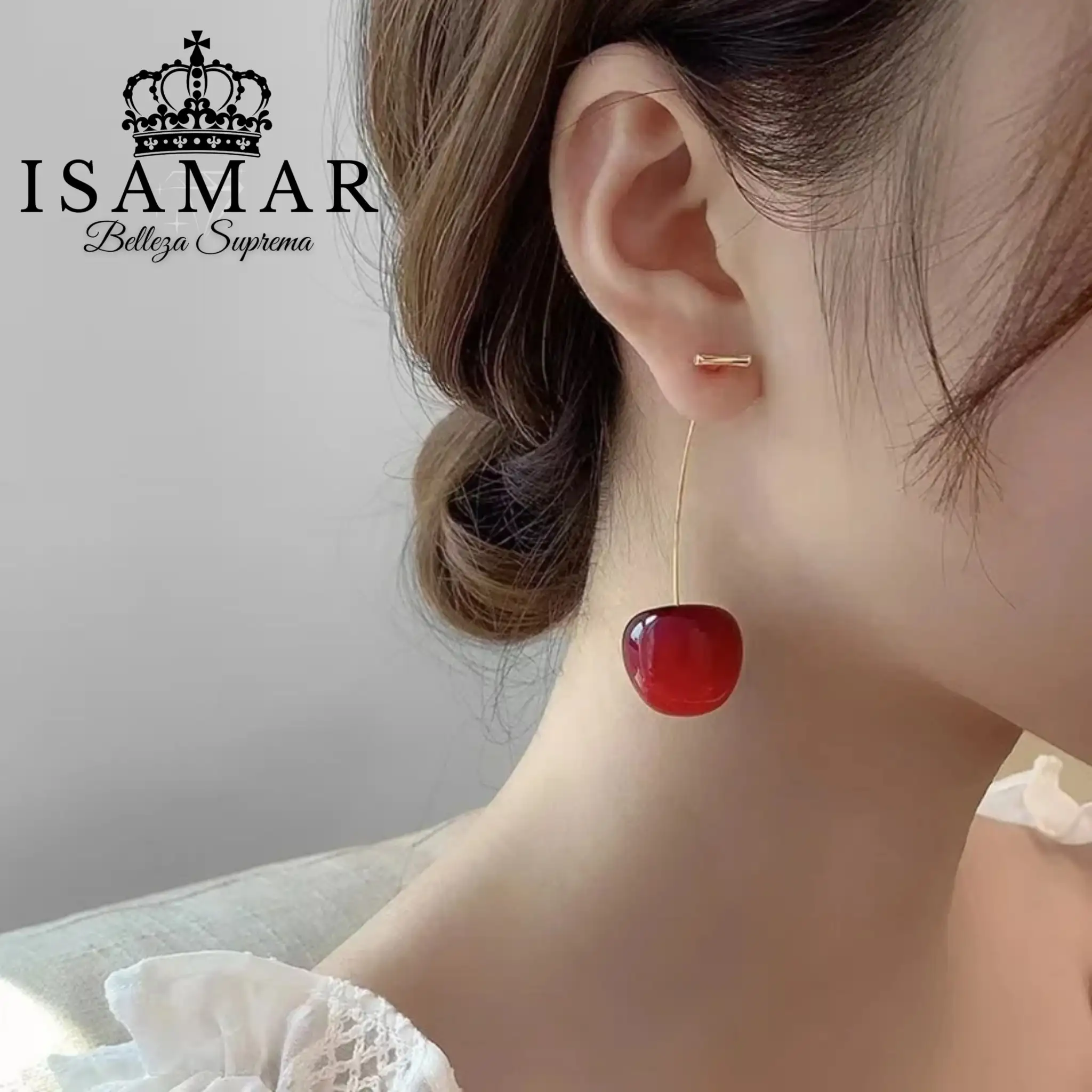 ARETES COLGANTES CEREZA 2