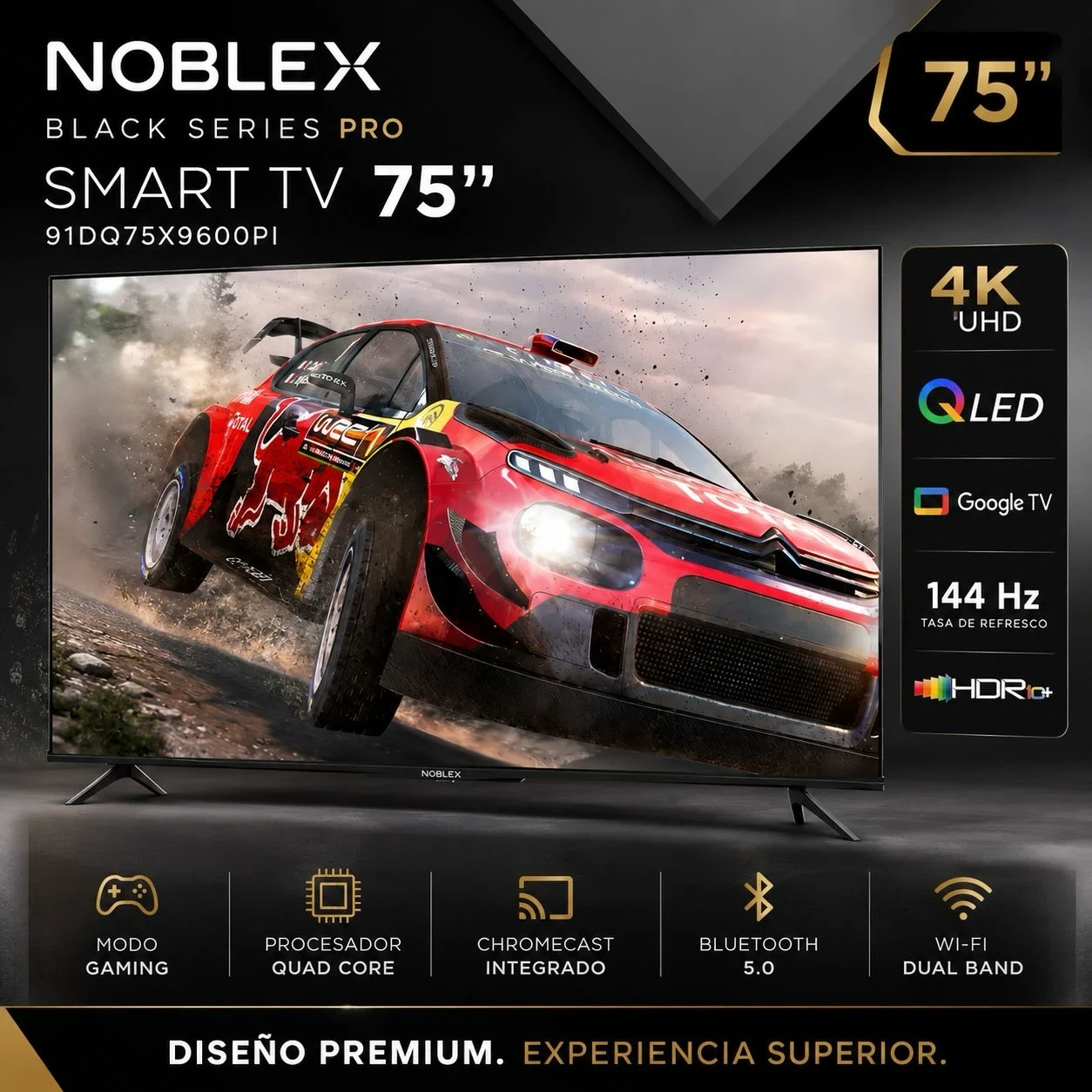 SMART TV NOBLEX QLED BLACK SERIES PRO 75” C/GOOGLE TV