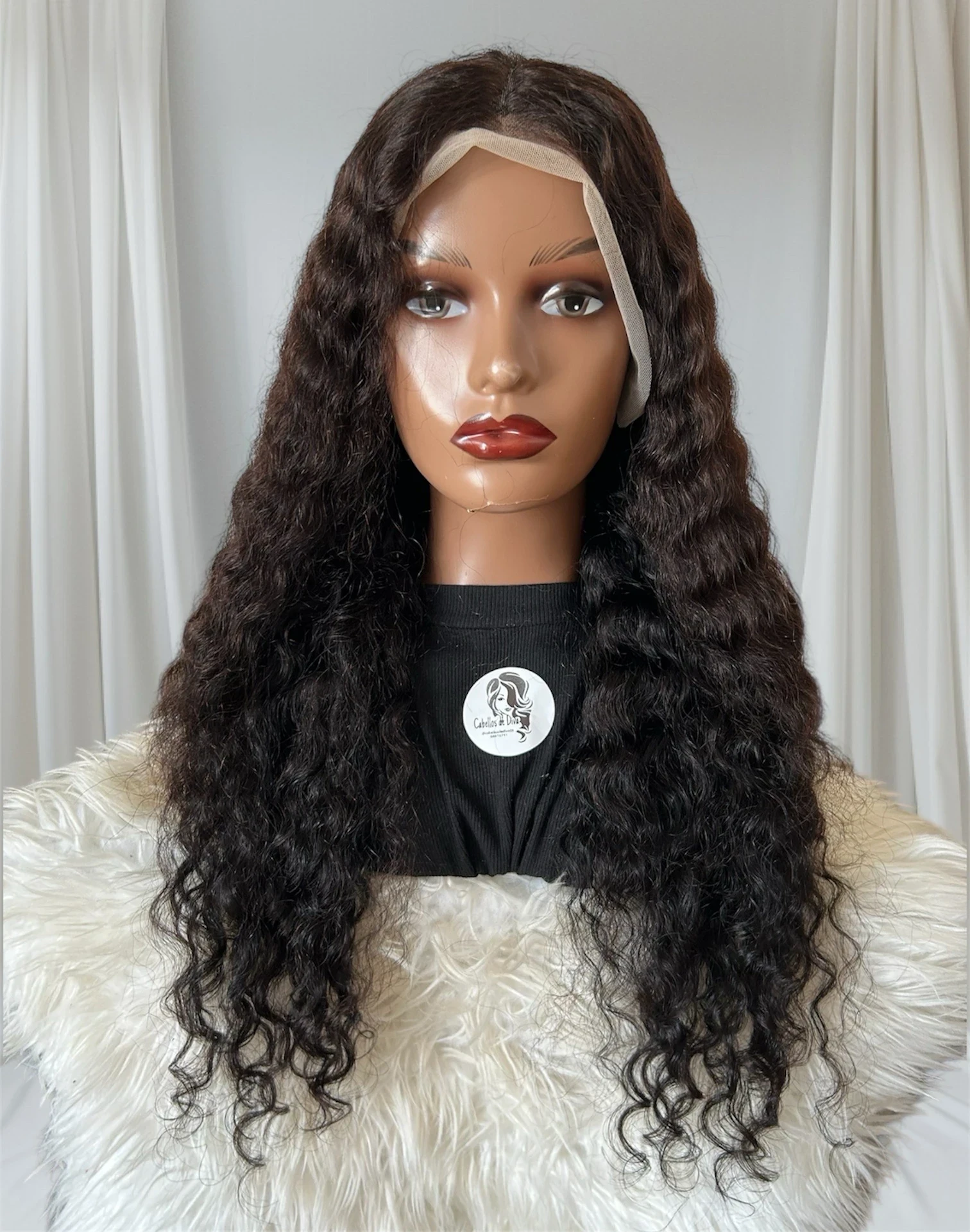 Peluca cabello humano Rizos de agua 28 pulgadas, frontal lace 13x4  200% densidad 2