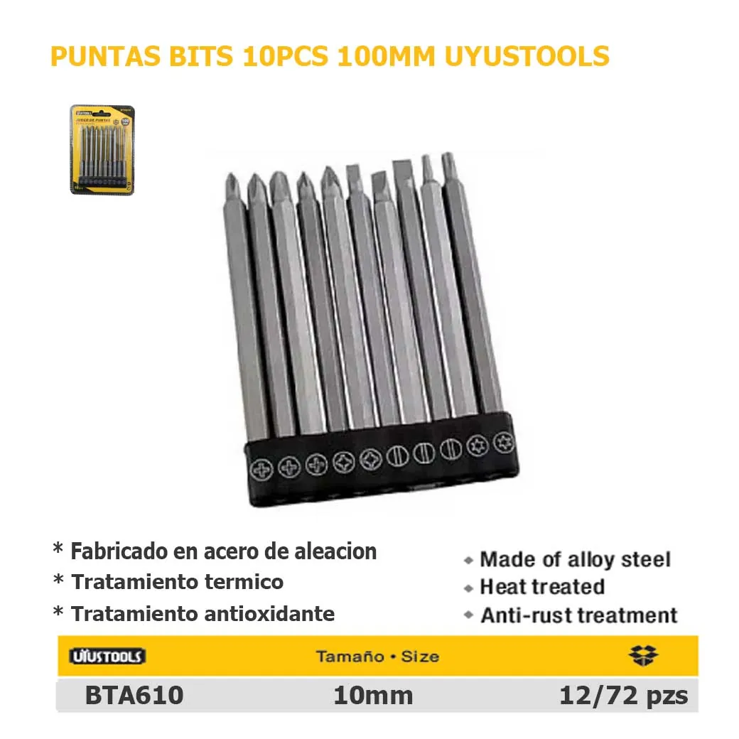 PUNTAS BITS 10PCS 100MM UYU 