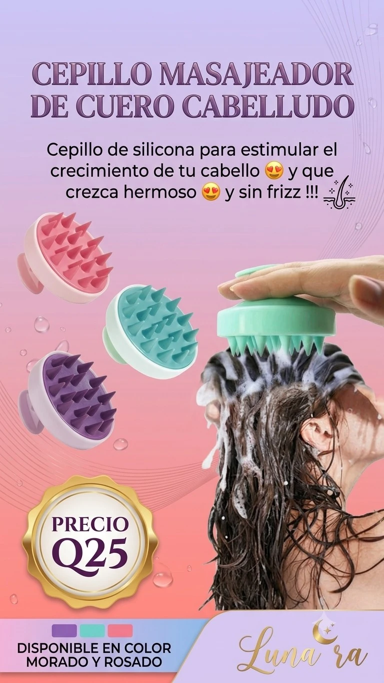 CEPILLO MASAJEADOR DE CUERO CABELLUDO 