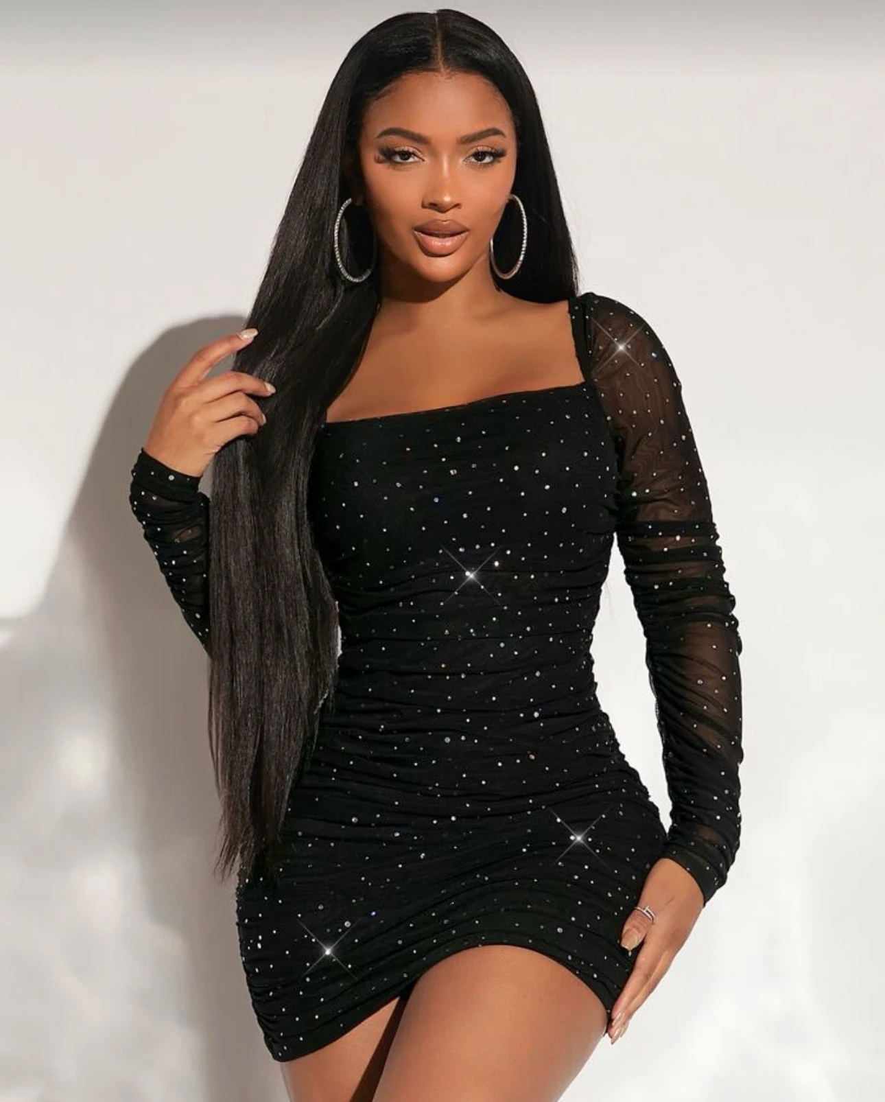 Vestido Negro Brillos