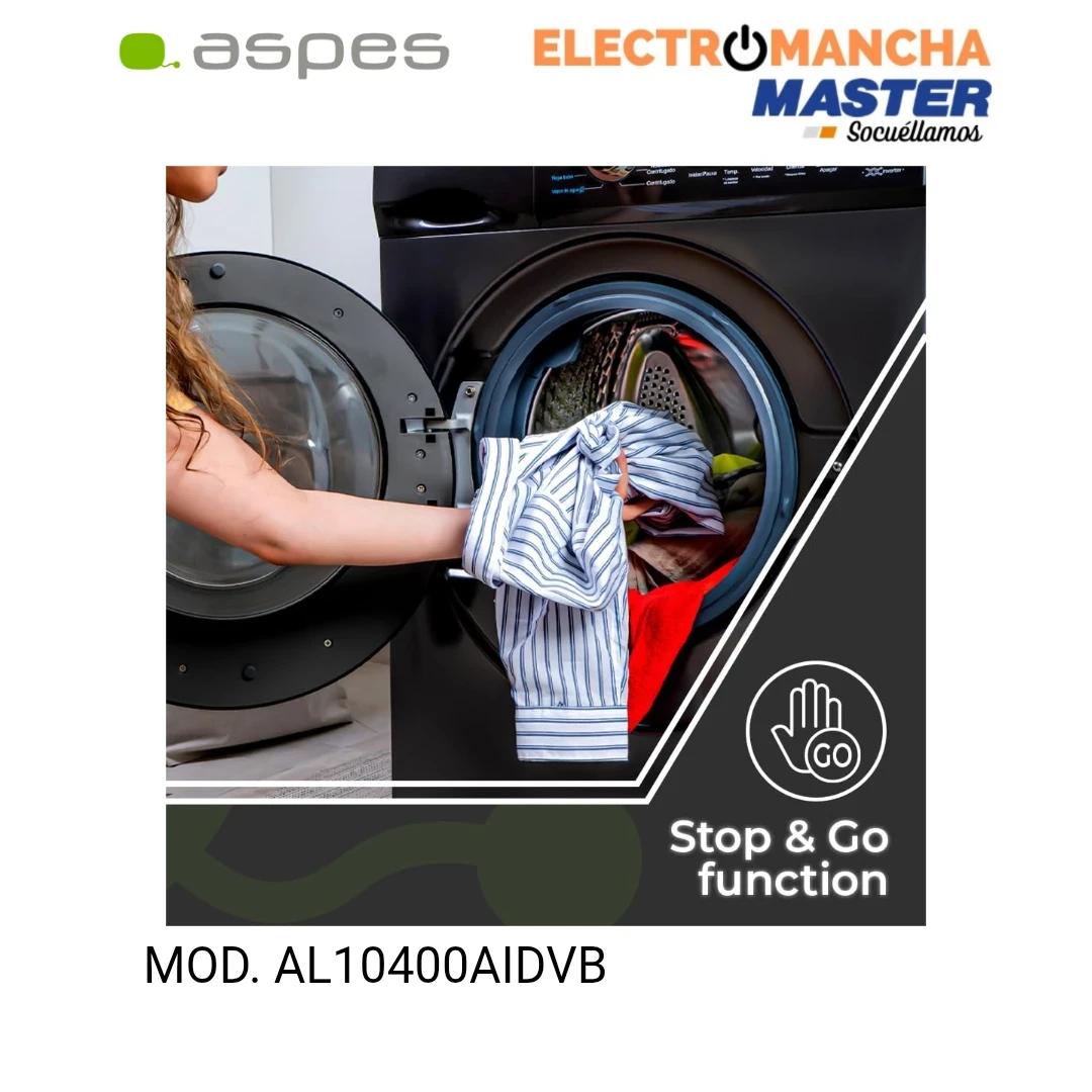 LAVADORA ASPES AL10400AIDVB 10 KILOS 1400 RPM. CLASE A  5