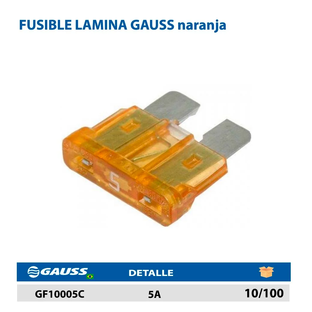FUSIBLE LAMINA GAUSS naranja 5A