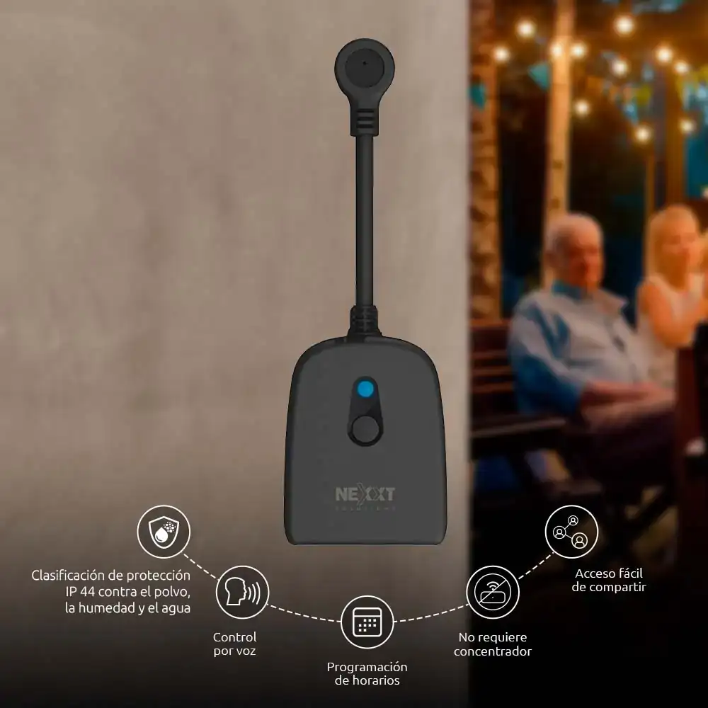 Enchufe inteligente dual con conexión Wi-Fi para exterior 2
