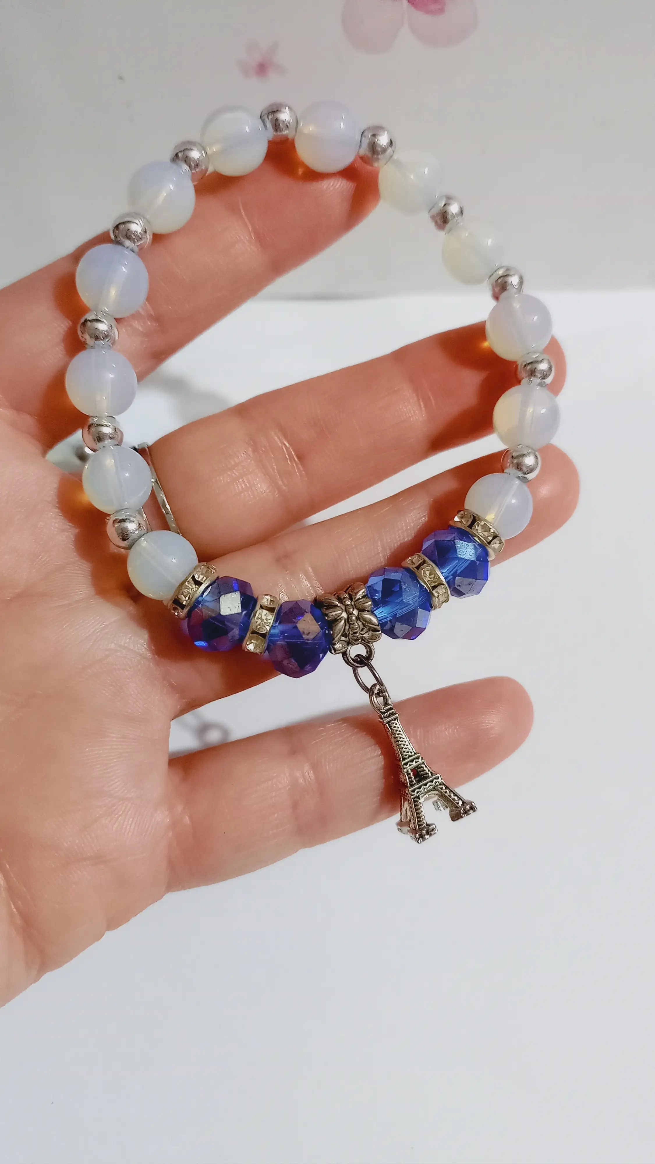 Pulsera elastica con piedra de la luna 3