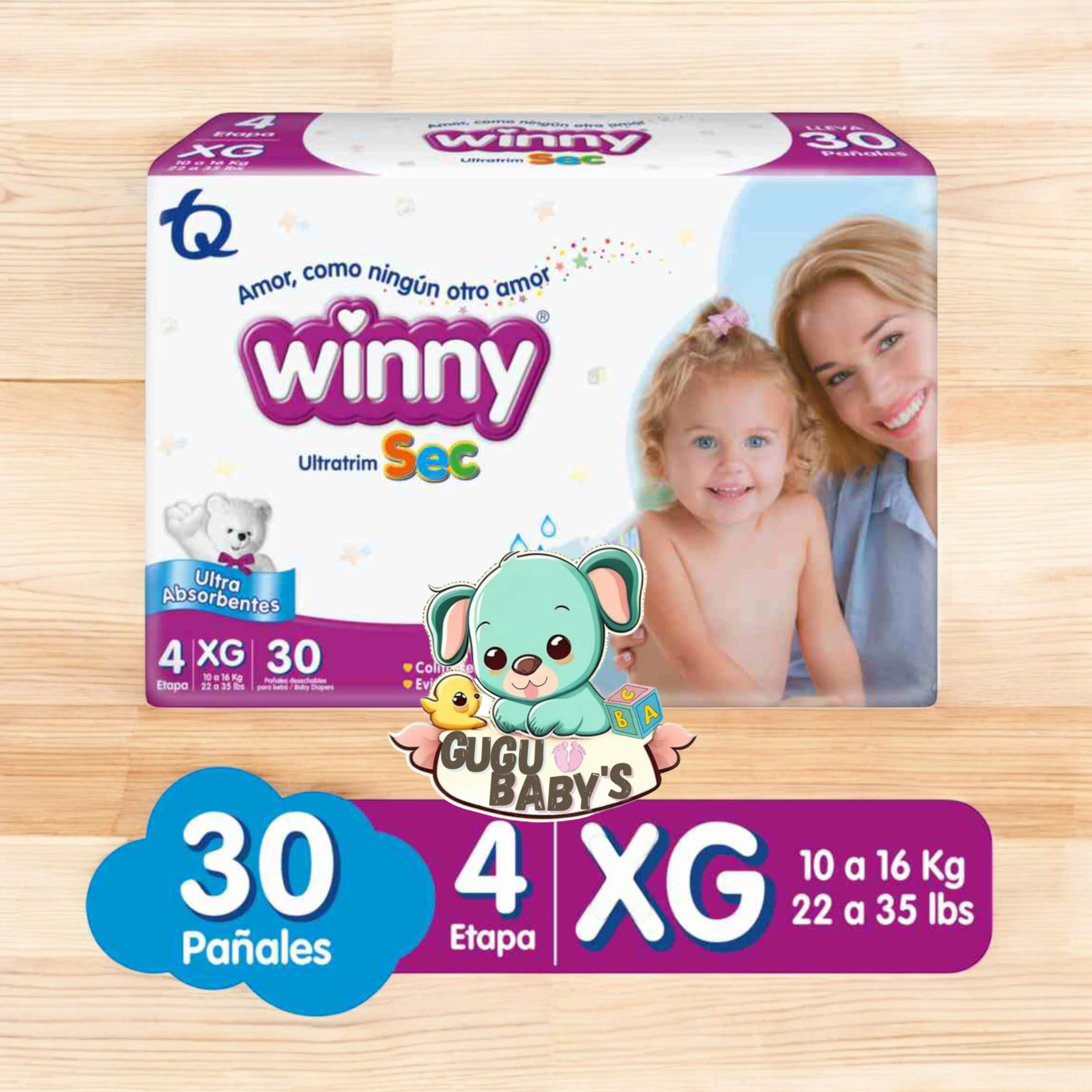 PAÑALES WINNY ETAPA 4 X 30 