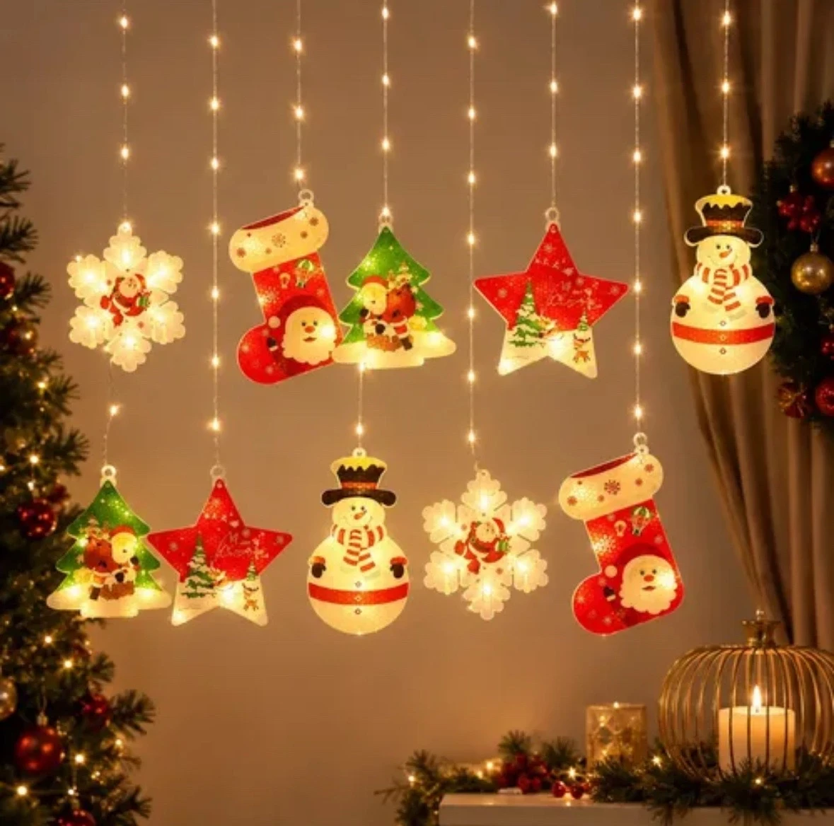 SERIE NAVIDEÑA DE 10 FIGURAS NAVIDEÑAS (3m de largo) 