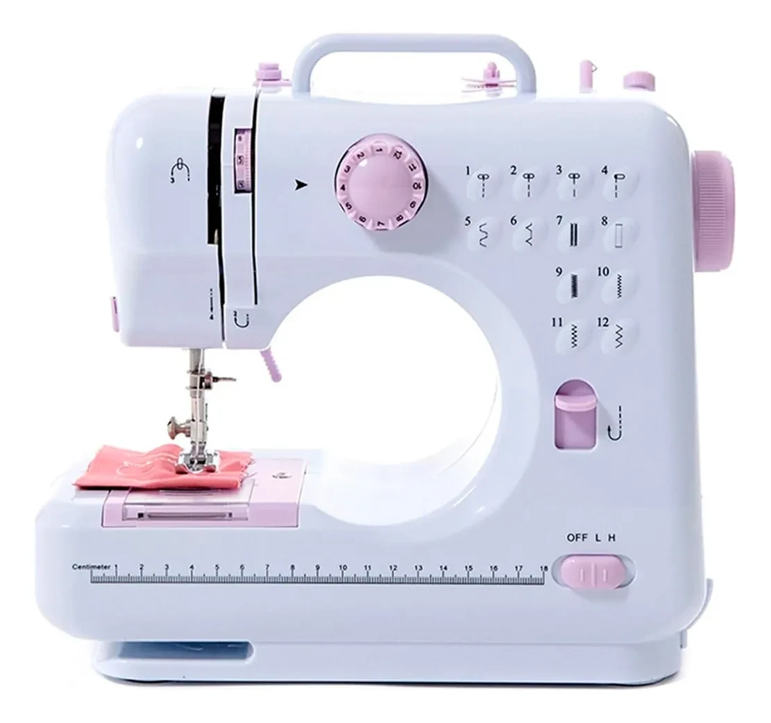 Maquina De Coser Portátil OM  12 Puntadas Pedal Color Blanco Smart Tech 3