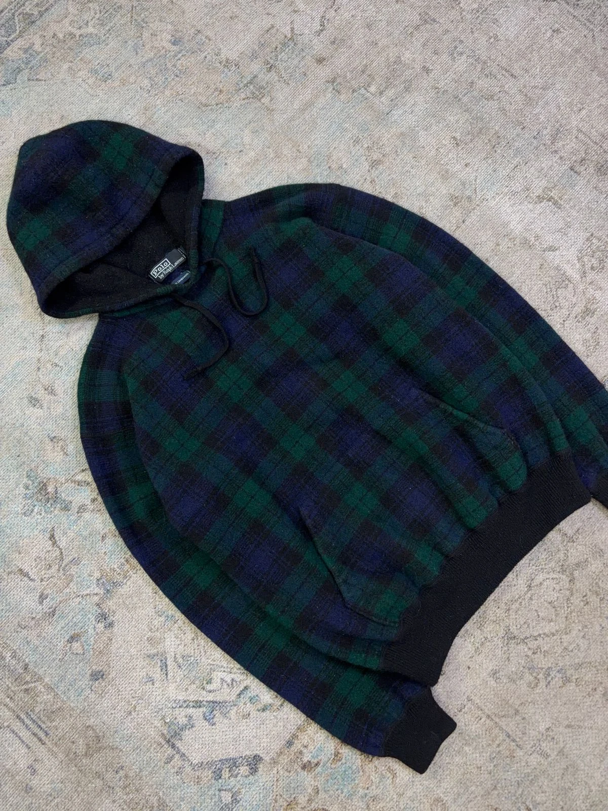 POLO BY RALPH LAUREN 100% LAMBSWOOL TARTAN HOODIE 2