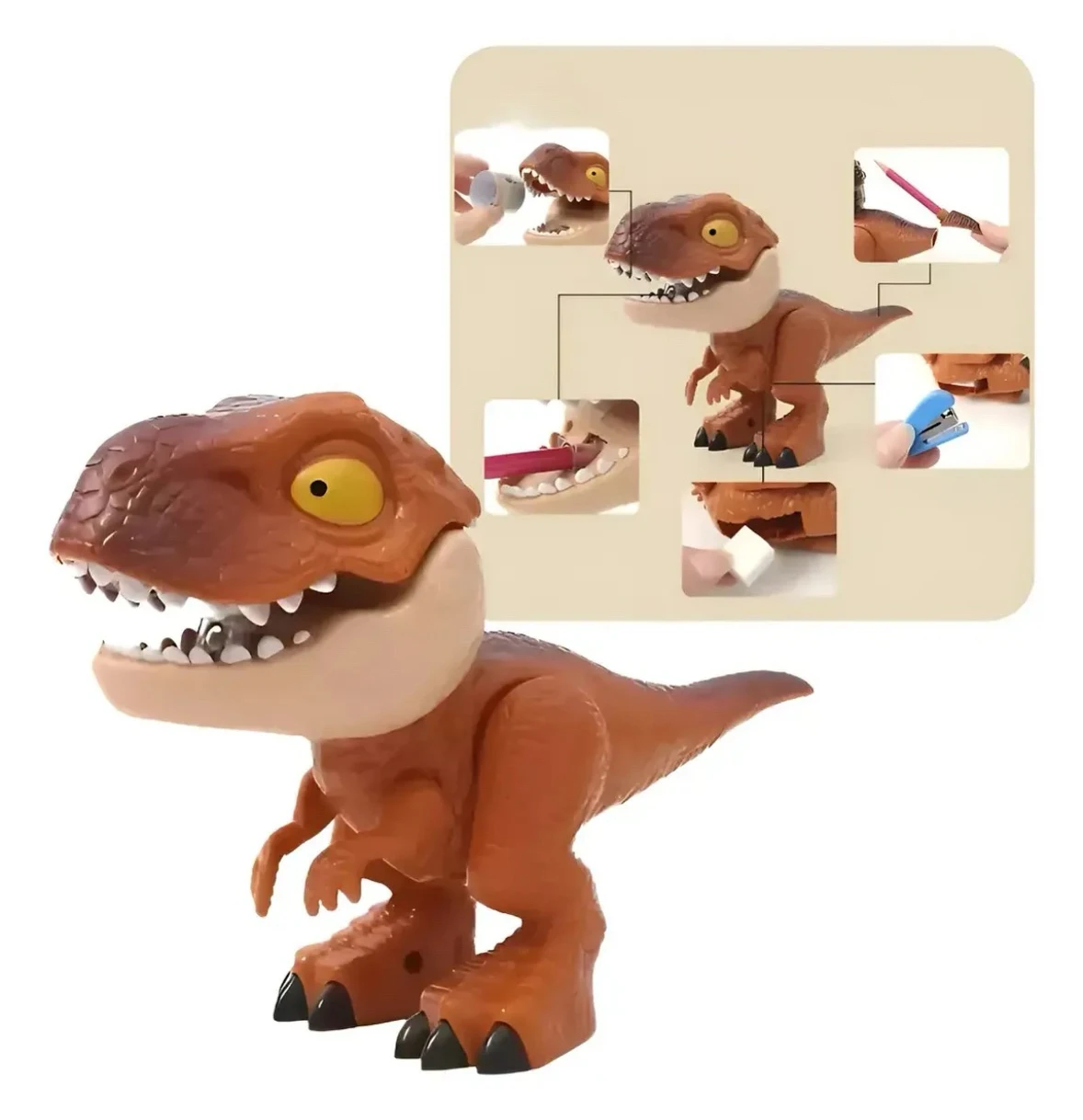 🦖 Set de Papelería Multifuncional Dinosaurio T-Rex 5 en 1 6