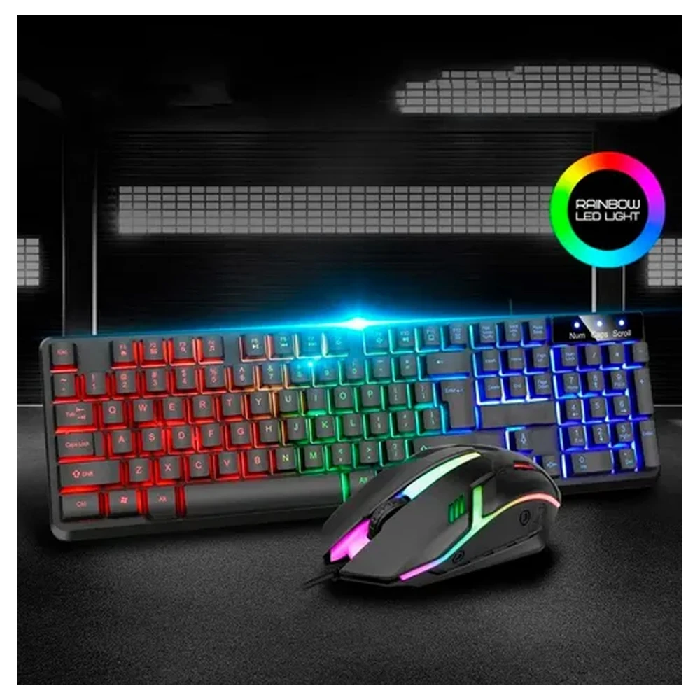 Combo GAMER Teclado Mouse luces