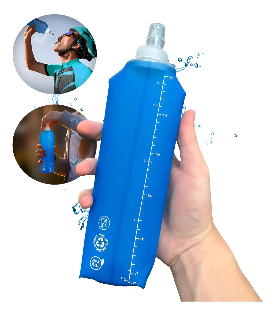 GARRAFA DOBRÁVEL LIVRE DE BPA 350 ML