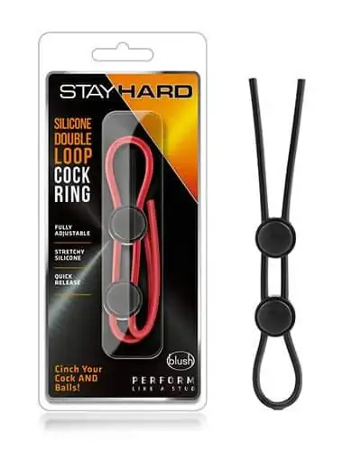 Silicone Double Loop Cock Ring Black