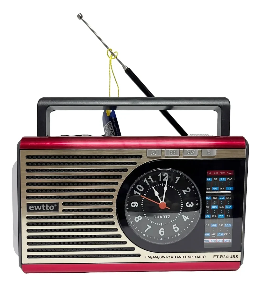 Radio FM/AM/SW BT USB AUX LINTERNA RELOJ PANEL SOLAR