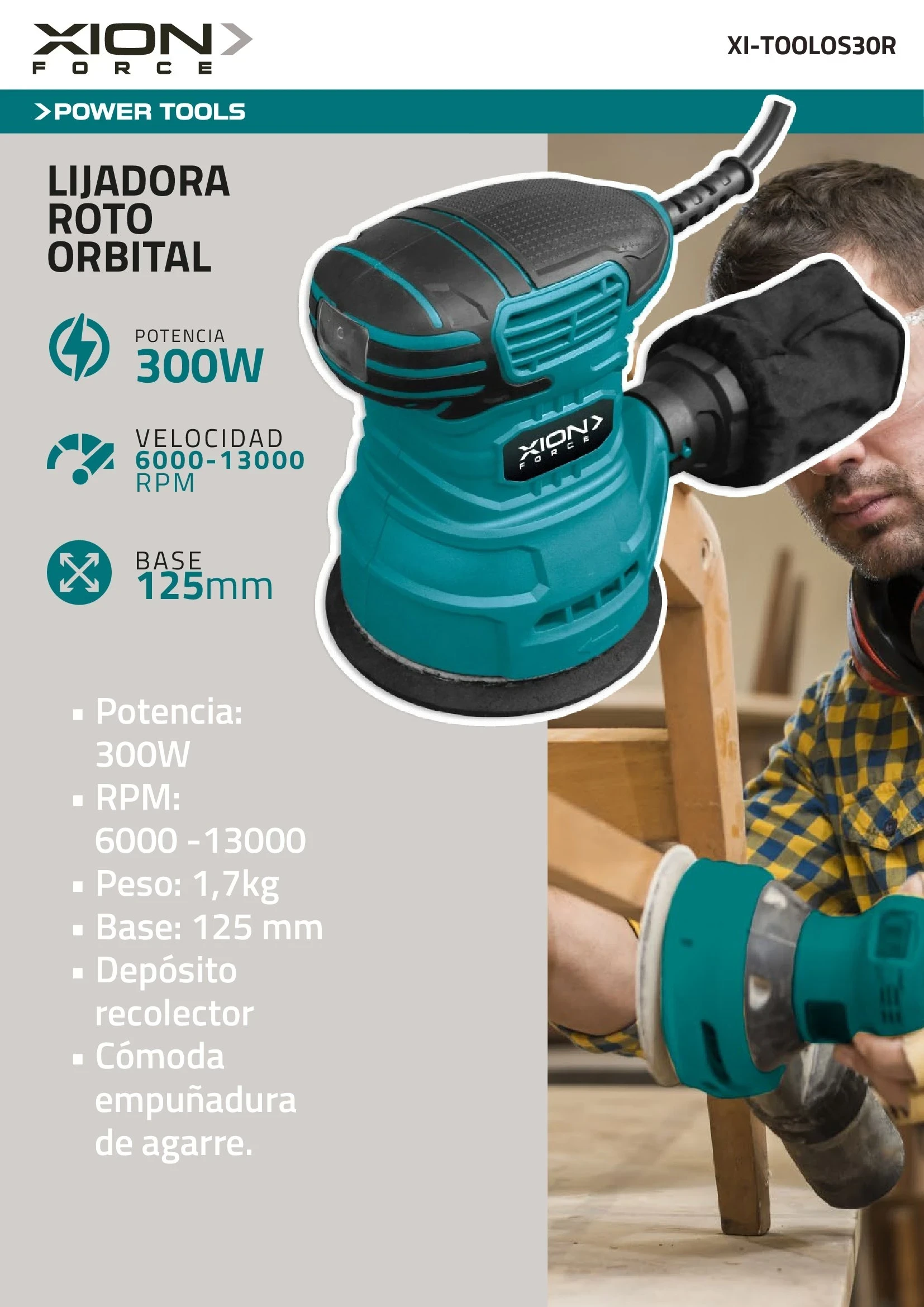 Lijadora Roto Orbital 300W XION 2