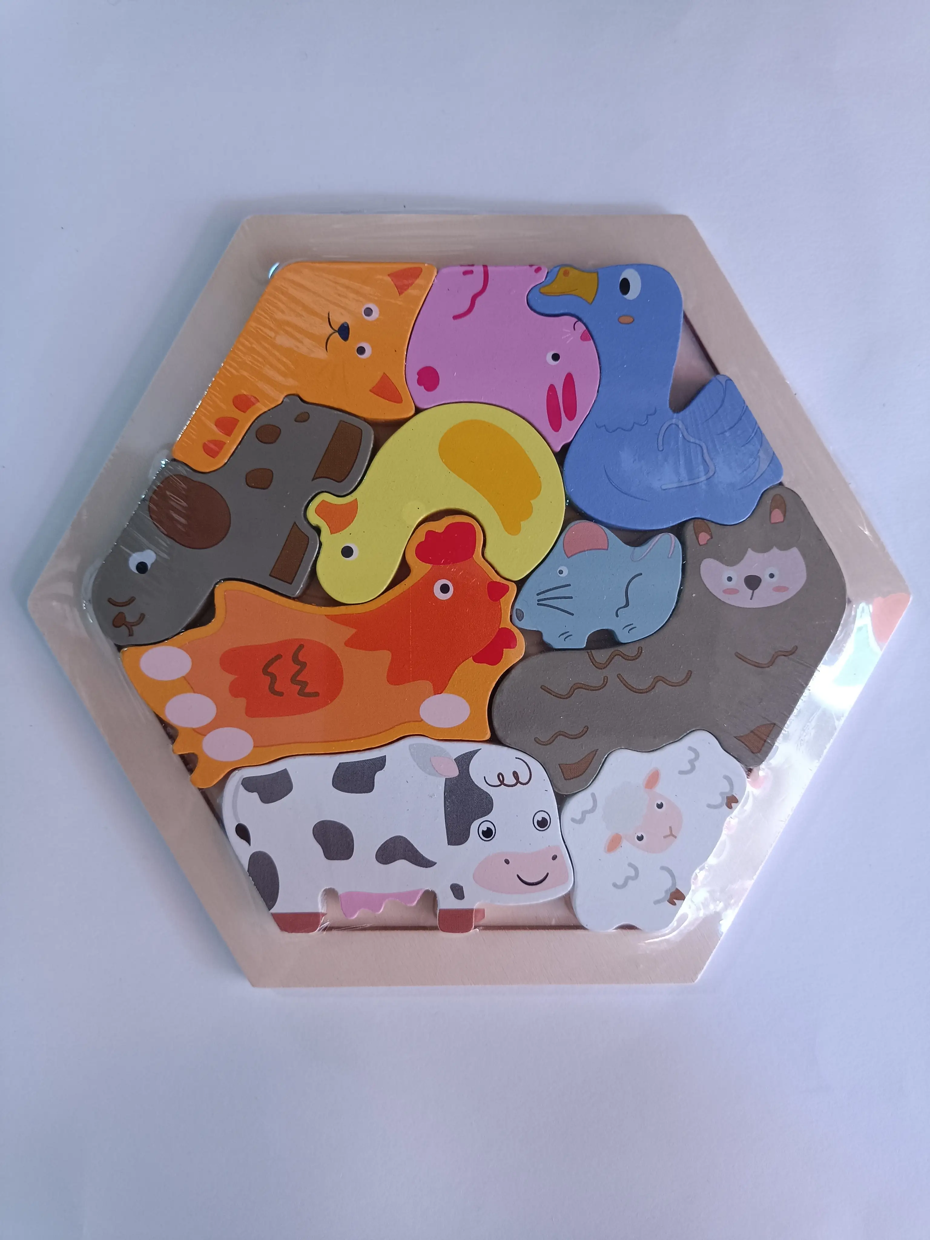 Rompecabeza MDF en 3D hexagonal 10 pz