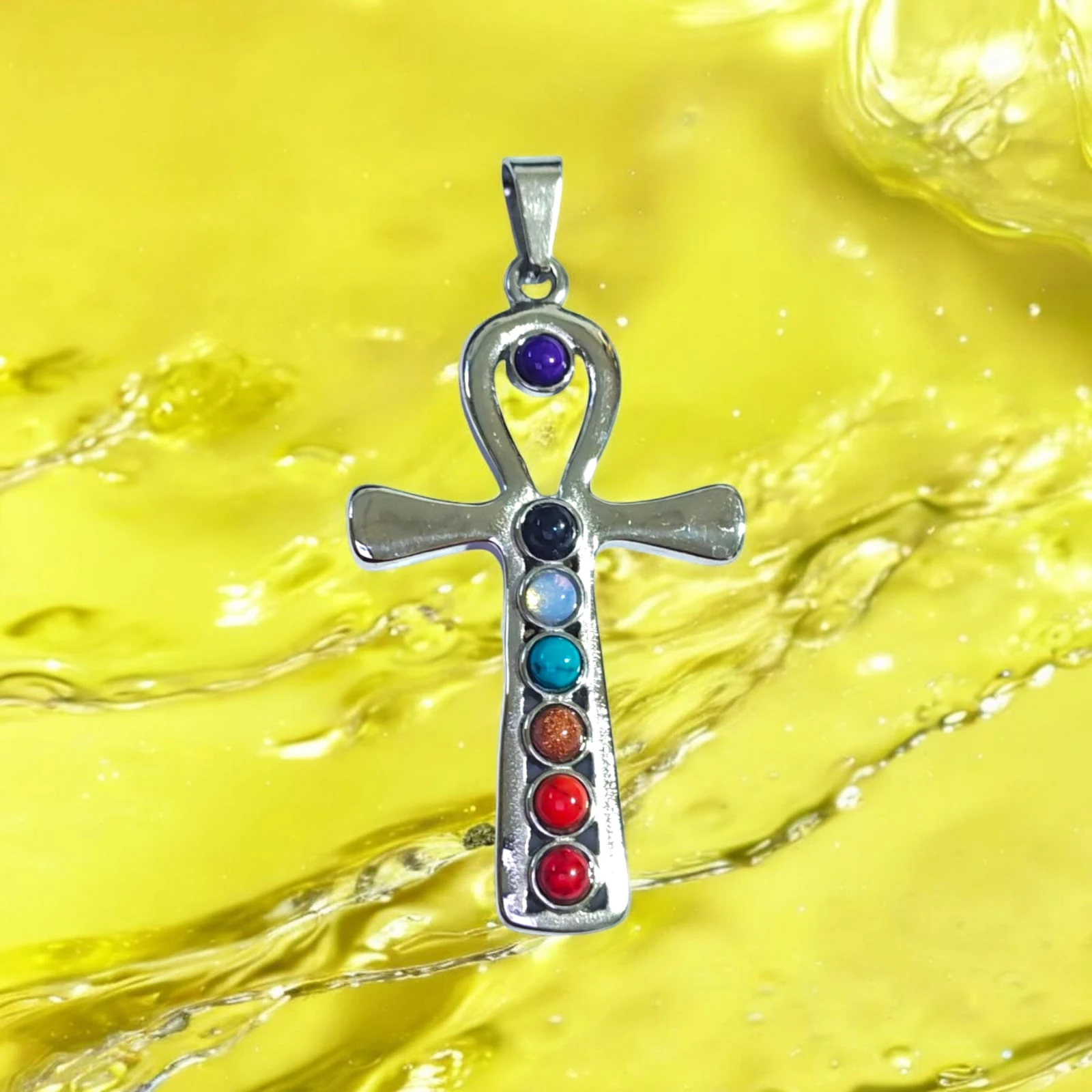 Dije Cruz de Anj 7 Chakras 