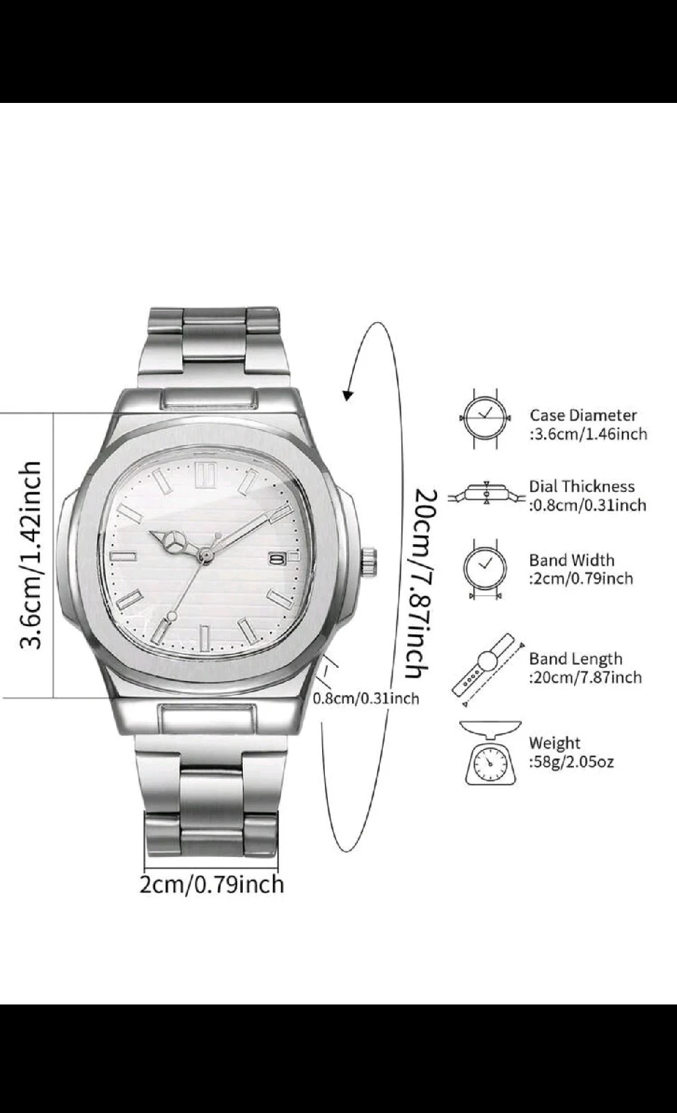 Reloj Análogo Ejecutivo con Bisel Octagonal y Fechador 5