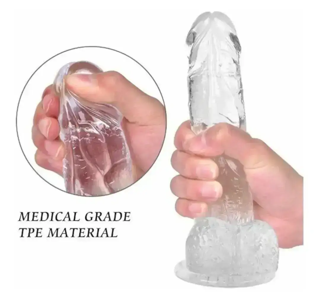 Dildo Transparente Realista 22x4.5cm 3