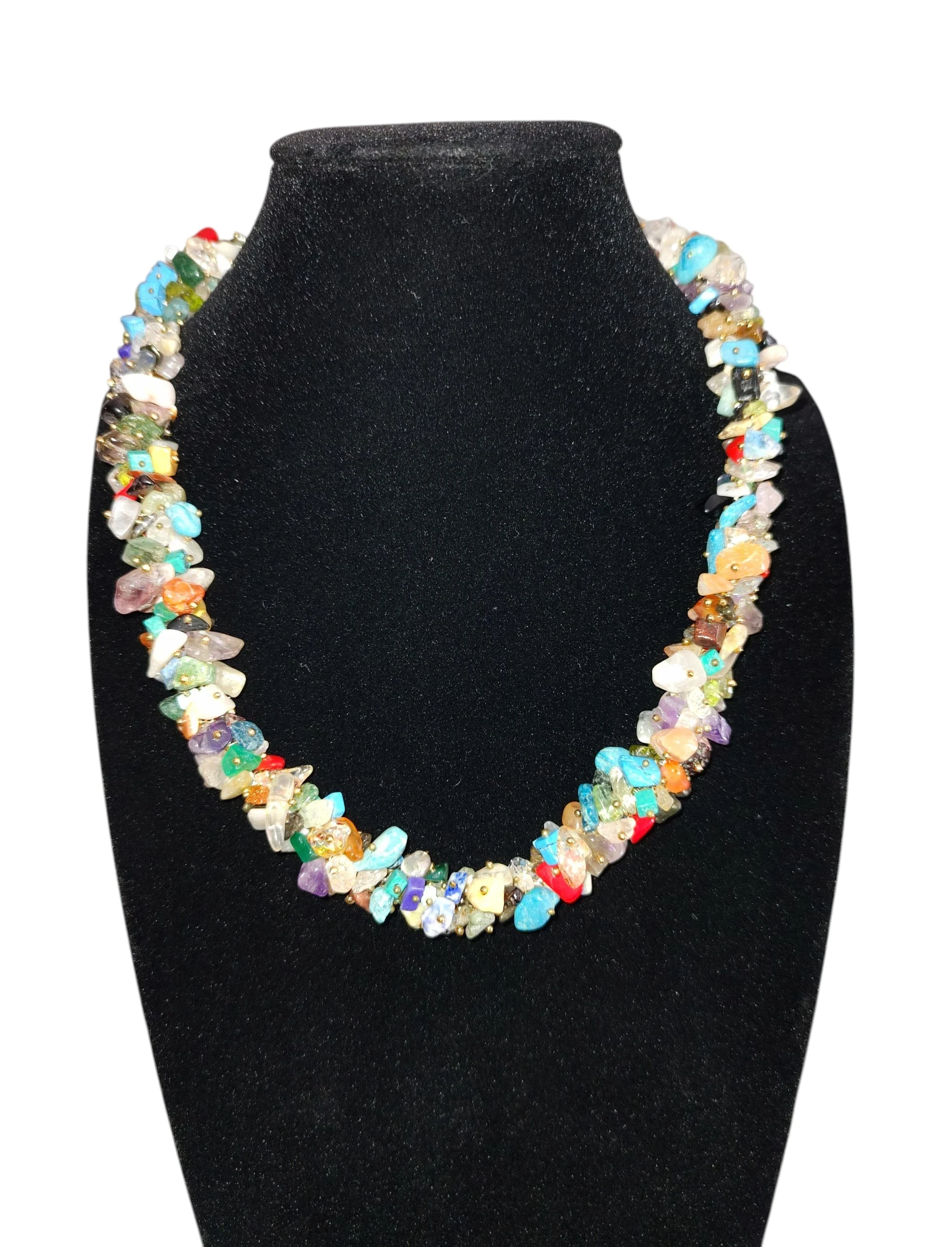 Deslumbrante Collar de piedras semipreciosas mixtas 2