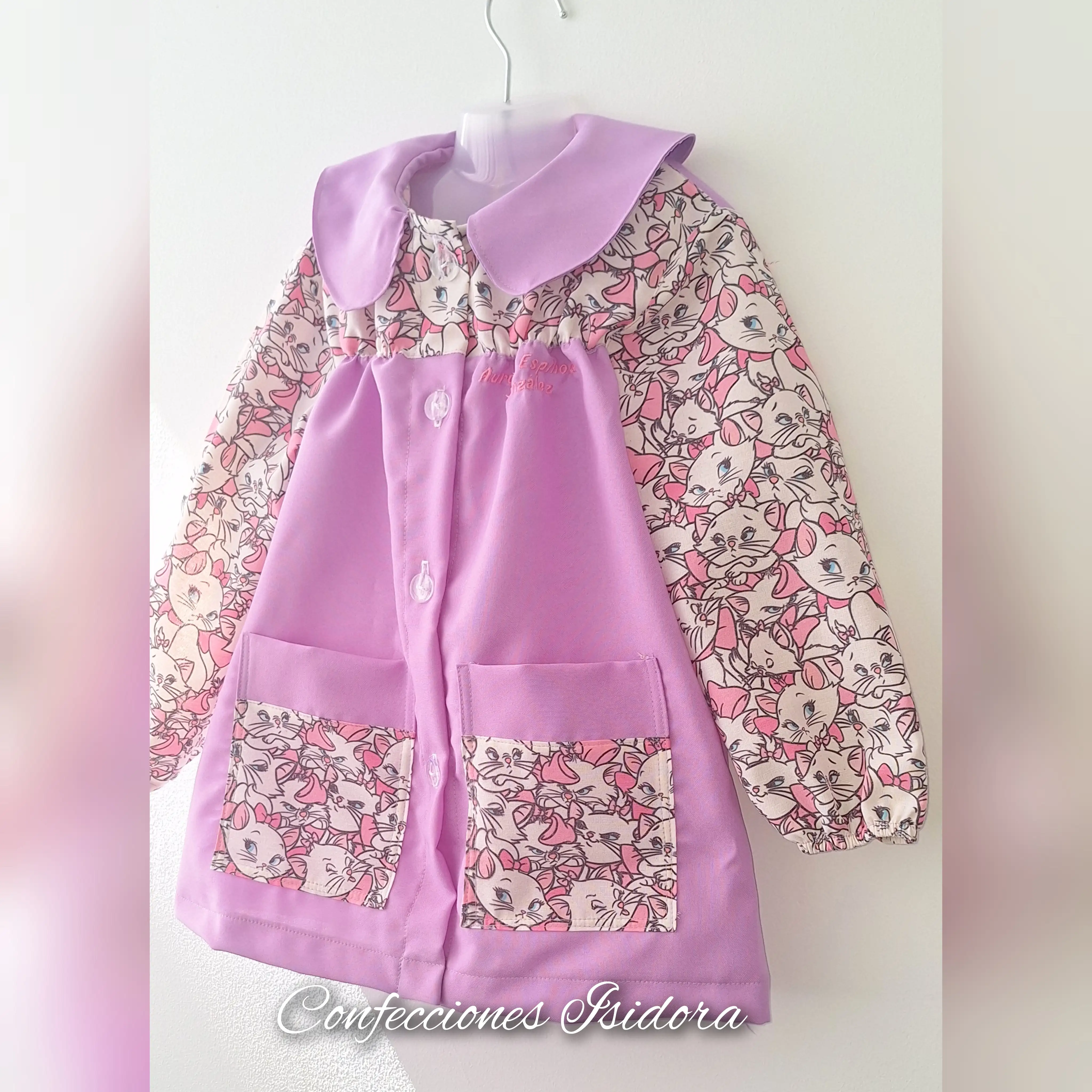 Delantal con fruncido, Lila  2