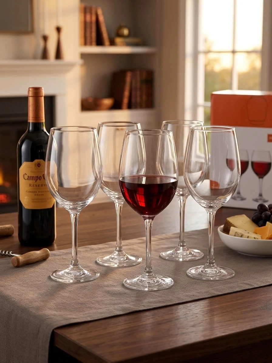 set de 6 copas de cristal para vino tinto 