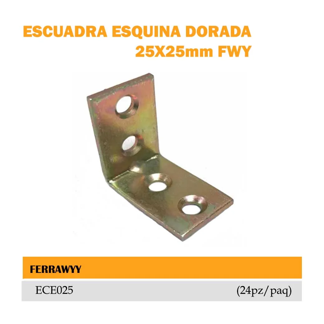 ESCUADRA ESQUINA FWY (paq/24pz) 25x25mm 