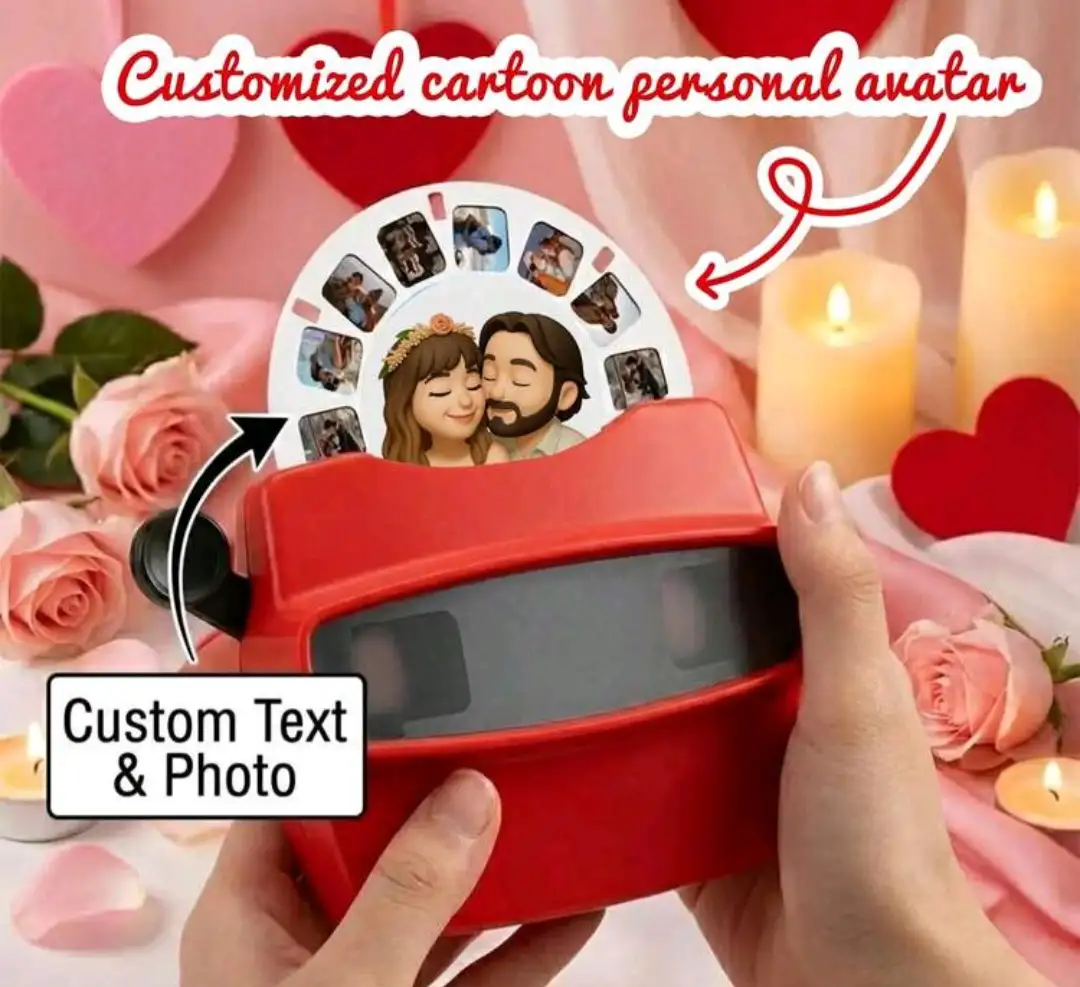 1 pieza Proyector de diapositivas 3D hecho a mano personalizado, película de diapositivas, visor DIY, regalo de foto personalizado para el Día de San Valentín/Aniversario/Boda/Año Nuevo/Fiesta, recuerdos nostálgicos, regalo de cumpleaños/aniversario/Día de San Valentín/Acción de Gracias/Día de la Madre/Día del Padre, recuerdo de pareja retro, regalo para recién casados