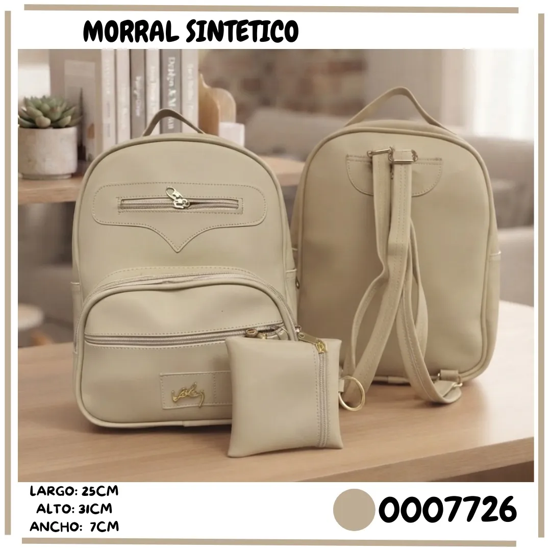 Morral Sintetico para Mujer Bolso Con Monedero 4