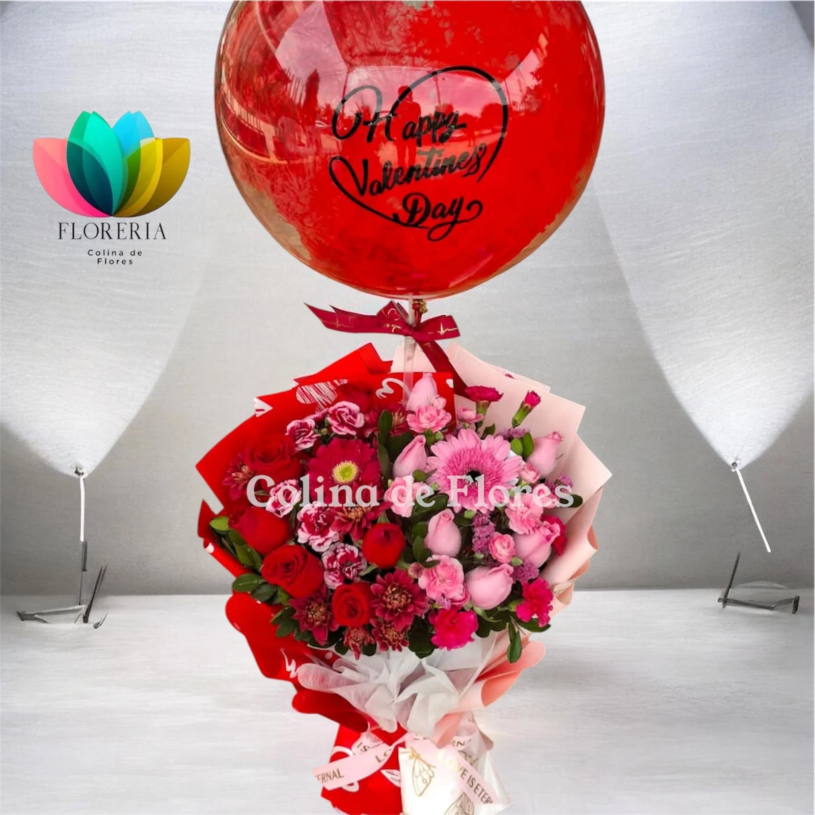 Buquet rojo y rosado