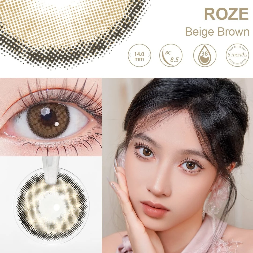 Lentes de contacto - Referencia: ROZE / BEIGE BROWN  2