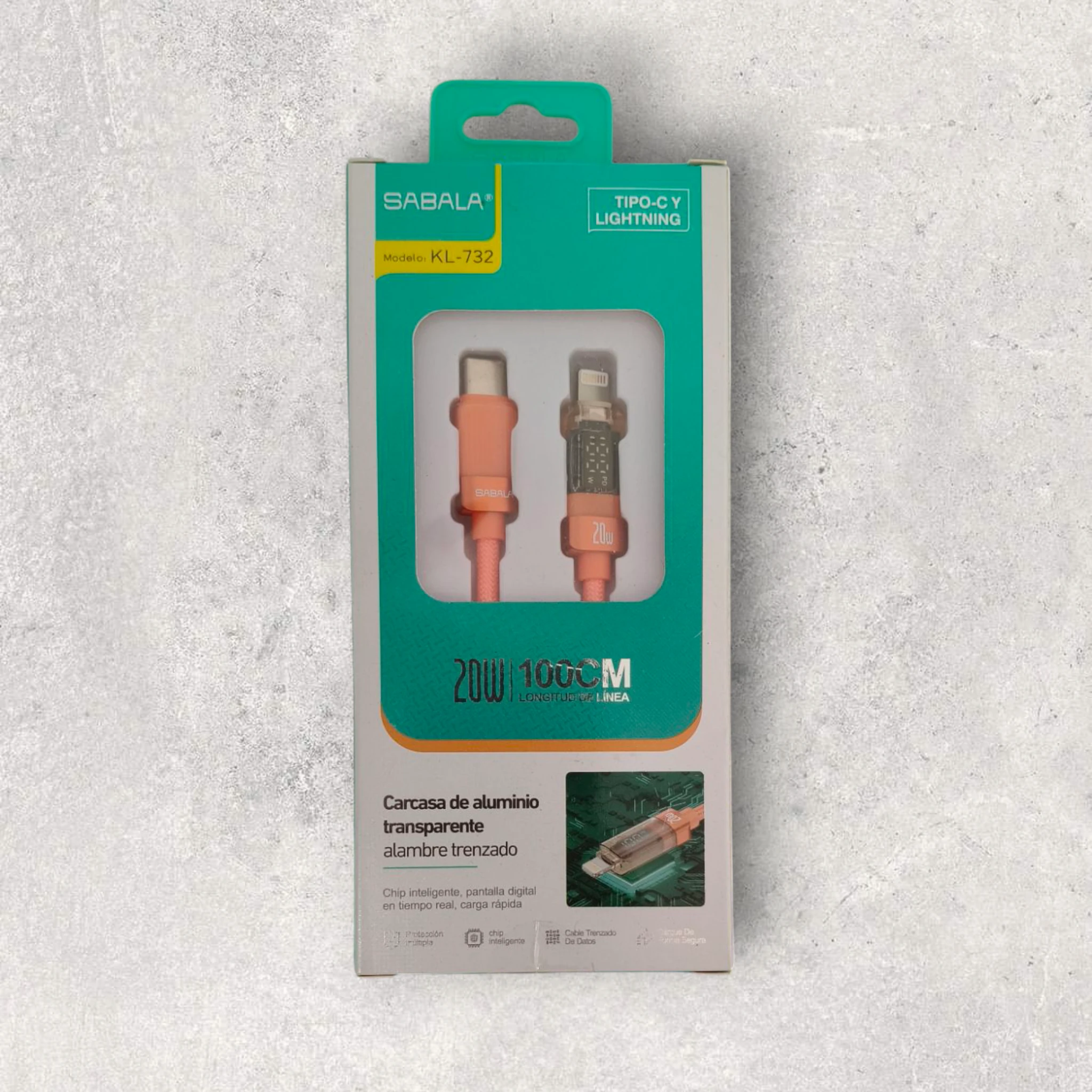 Cable Tipo C a lightning SABALA 20W 