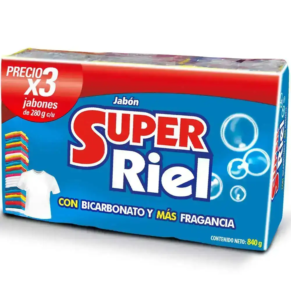 Jabón Super Riel x 3und - 280g c/u