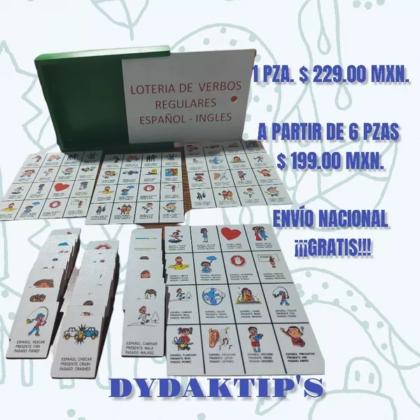 LOTERIA INGLES-ESPAÑOL VERBOS REGULARES
