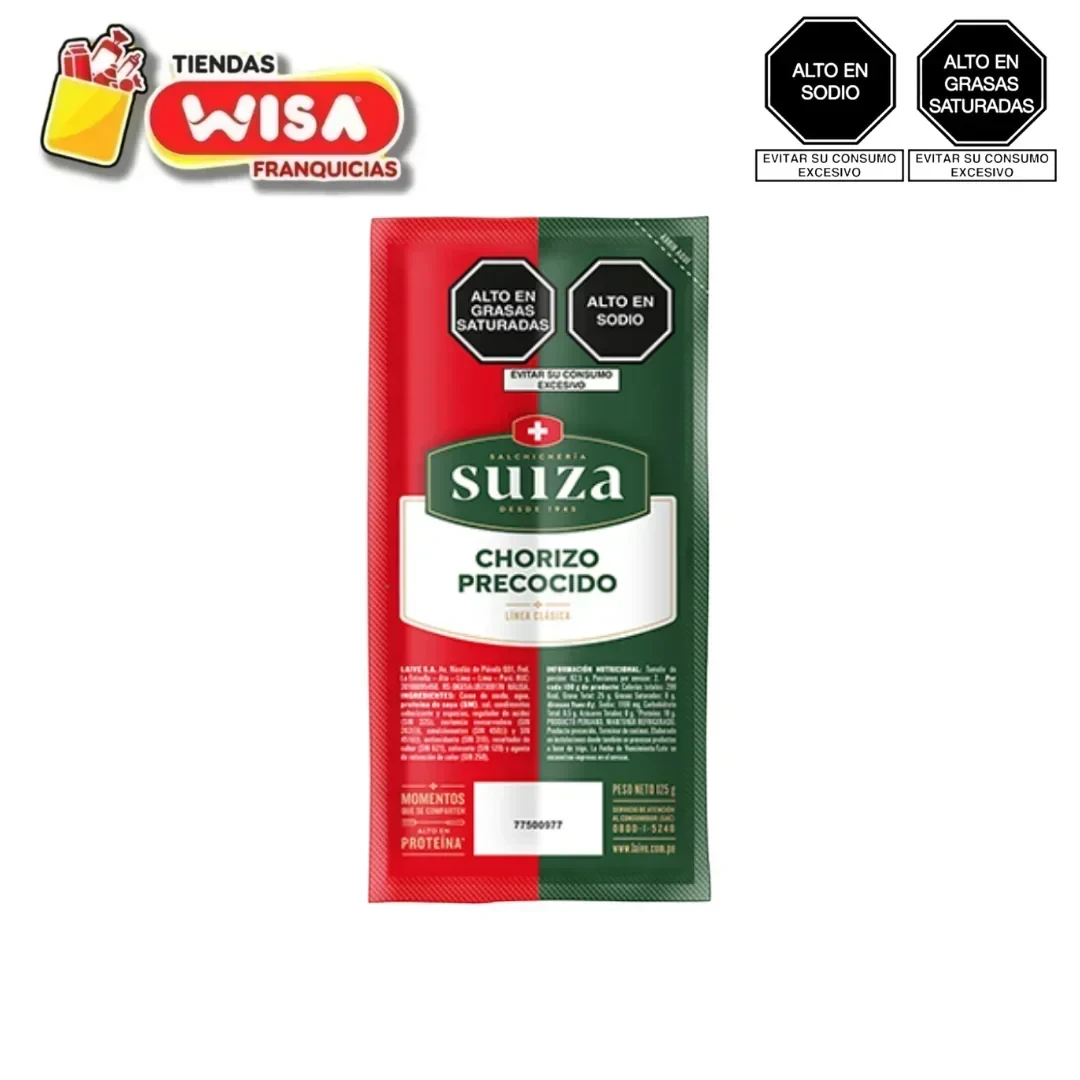 Chorizo Precocido Suiza X 2 UND